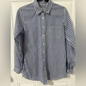 Orvis Blue and White Striped Casual Shirt, Size 8
